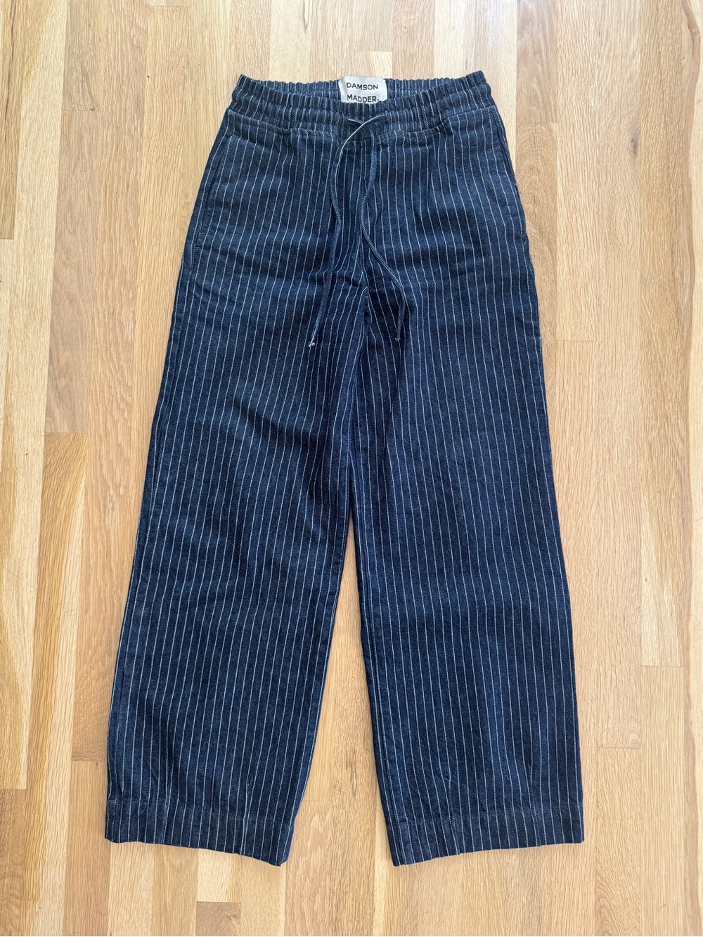 Damson Madder Pinstripe Rafe Wide Leg Trouser Jeans Size UK 6 US 2 Railroad